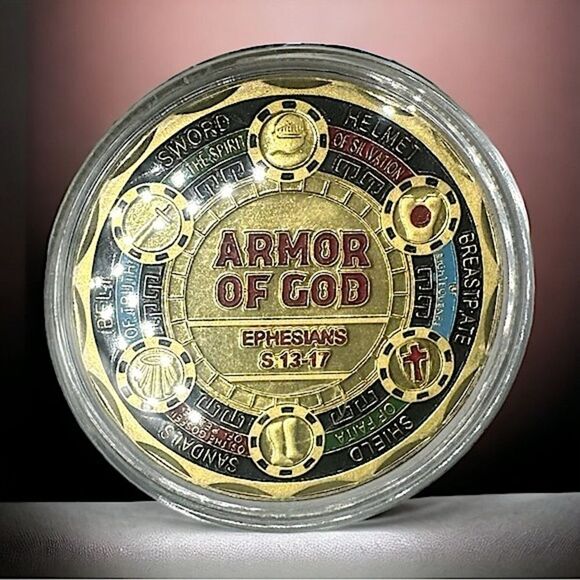 ARMOUR OF GOD TOKEN l Gold l New - Picture 1 of 7